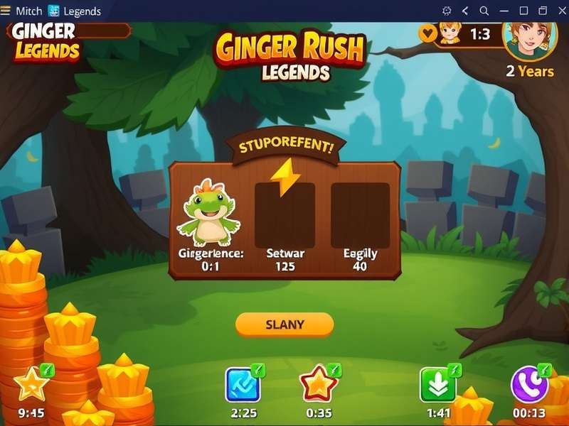 Ginger Rush Legends character progression screen